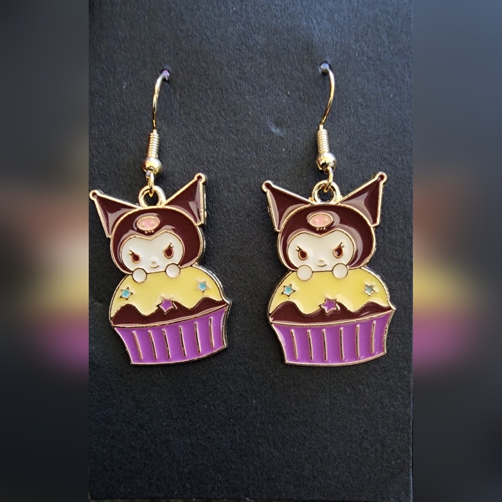 Kuromi‎ Cupcake Earrings 925 Sanrio